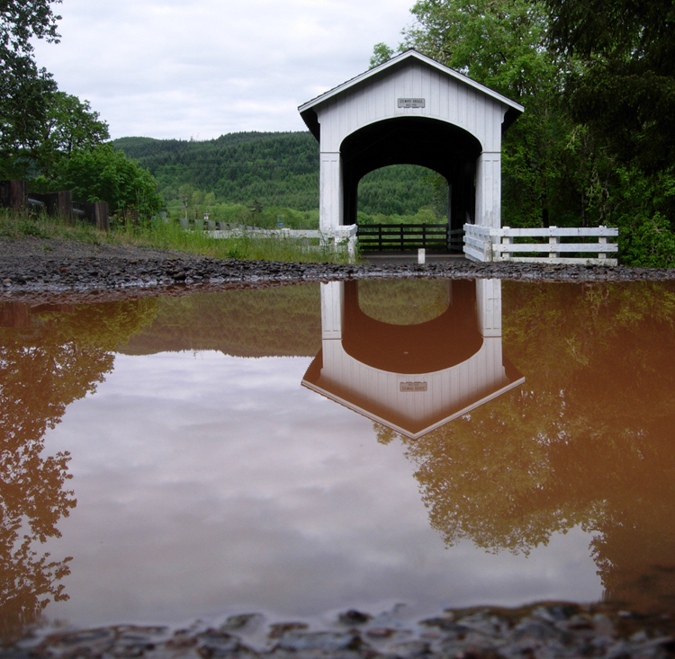 Maria Lemery: Covered Bridge and Muddy Puddle